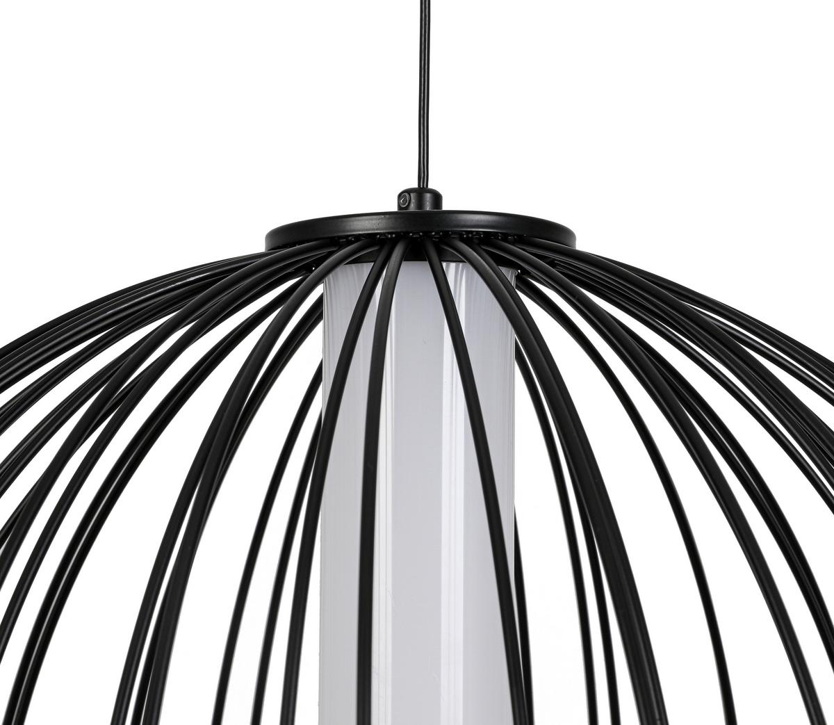 LED-Hängeleuchte Kalti Schwarz max. 24 Watt - Schwarz, MODERN, Kunststoff/Metall (40/145cm) - Mömax