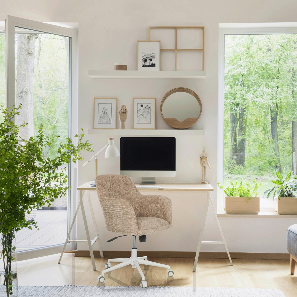 Vrtljivi Stol Solao Home, Bež - bela/bež, Moderno, kovina/umetna masa (58/78/60cm) - MID.YOU