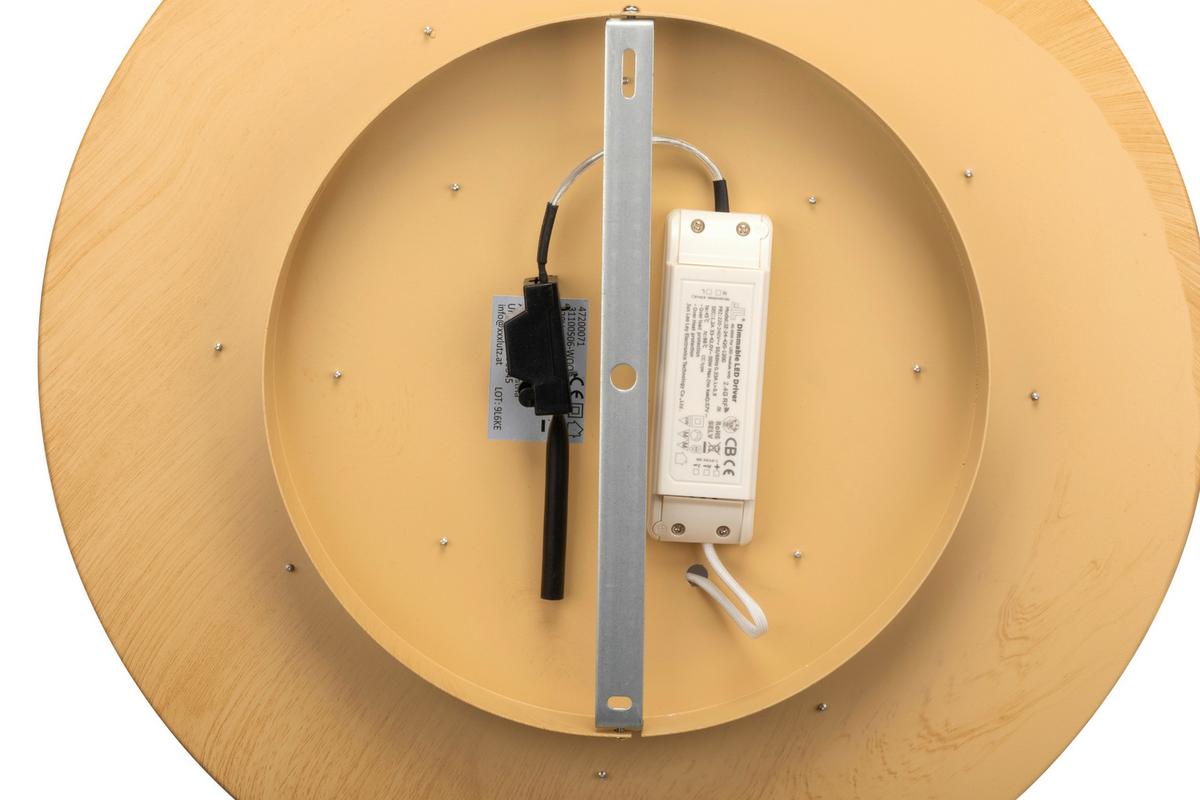 LAMPA SUFITOWA LED VADUZ - kolor naturalny/biały, Trend, tworzywo sztuczne/metal (50/13cm) - Novel