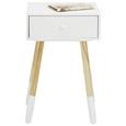 Beistelltisch in Weiß/birkefarben - Birkefarben/Weiß, MODERN, Holz/Holzwerkstoff (40/61/30cm) - Mömax modern living