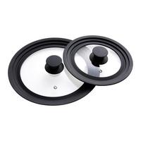 Deckel-Set Black Line Schwarz, 2-teilig - Schwarz, KONVENTIONELL, Glas/Kunststoff - Gourmesto