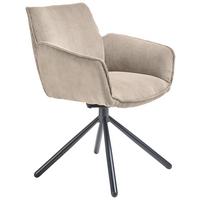 KRZESŁO Z PODŁOKIETNIKAMI FRISCO -MR- - écru/czarny, Design, metal/tkanina (60/84/65cm) - SetOne by Musterring