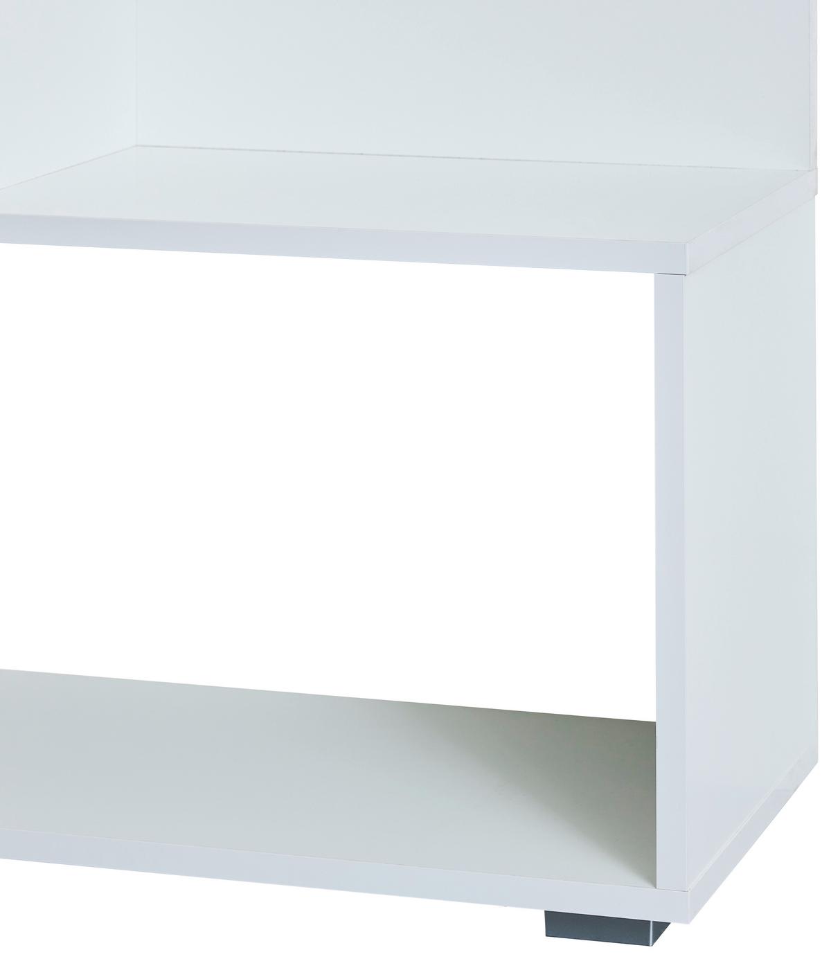Dnevni Regal Chepo, Bela, 2-Delno - srebrne barve/bela, Design, umetna masa/leseni material (277/102/35cm) - MID.YOU