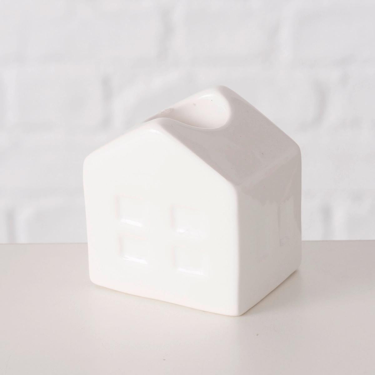 Stabkerzenhalter Tizio I in Weiss - Weiss, Basics, Keramik (6/7/5cm) - Modern Living