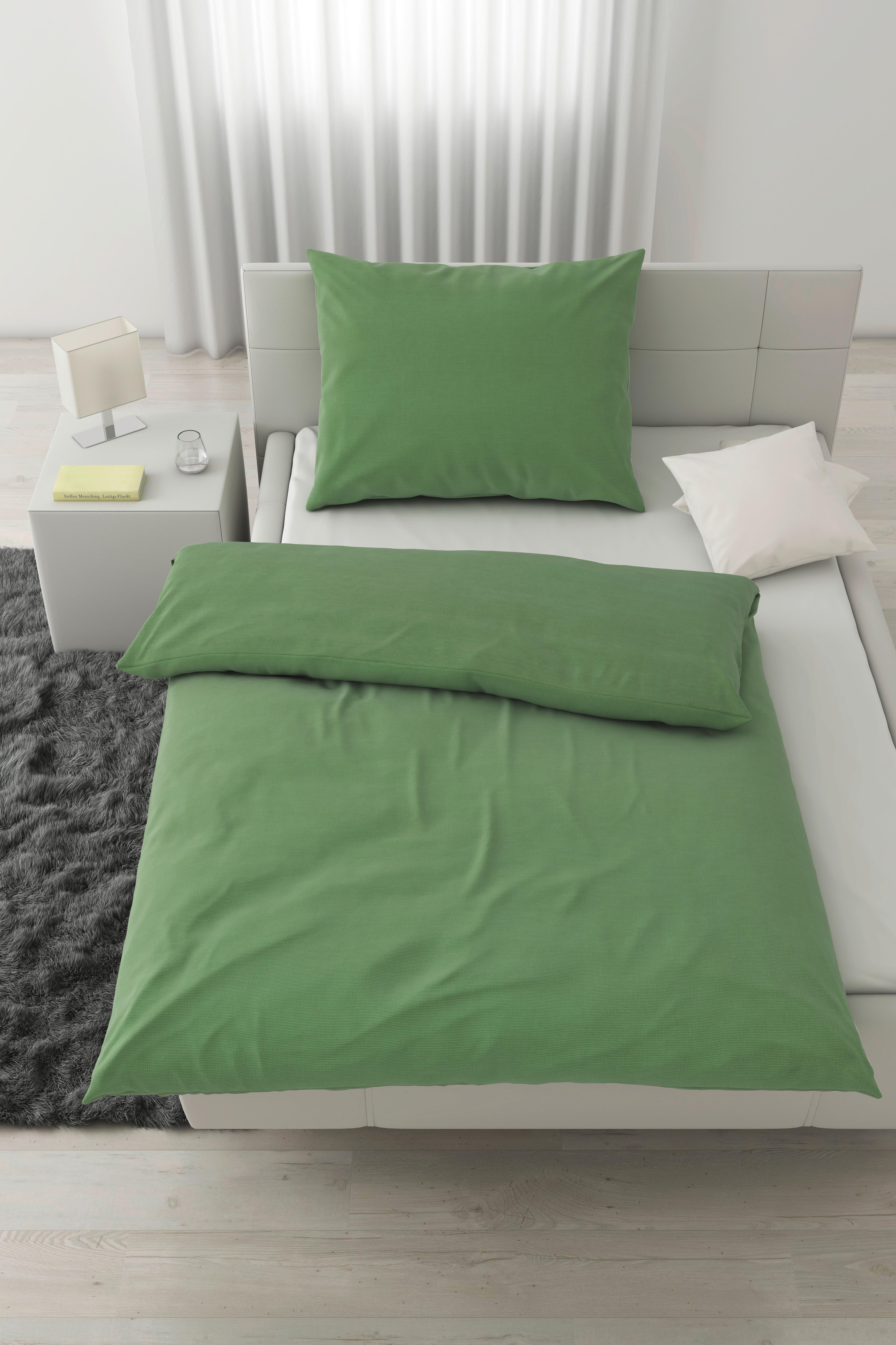 Ágyneműhuzat-garnitúra Waffel - zöld, Modern, textil (140/200cm) - Modern Living