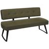 Sitzbank in Grün ca. 180cm - Schwarz/Grün, Modern, Textil/Metall (180cm) - Premium Living