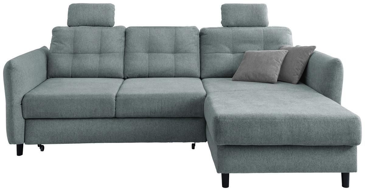Wohnlandschaft Brizzini Mintgrau Chenille - Mintgrau/Blau, MODERN, Holz/Textil (250-280/176cm) - Livetastic