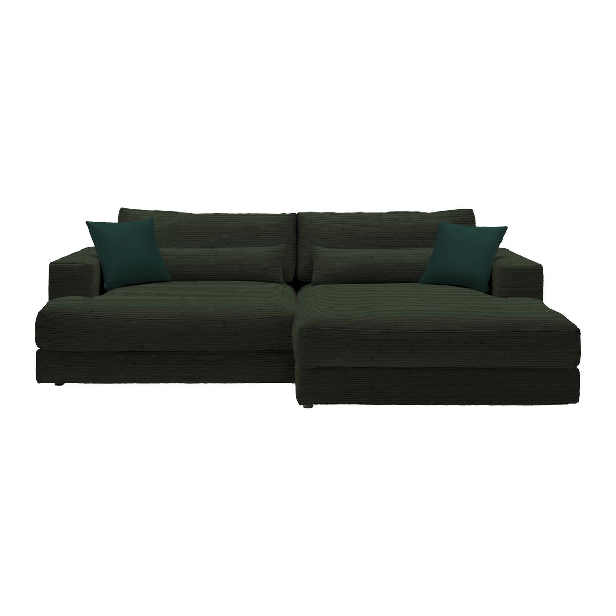 Ecksofa Fabiona rechts Schwarz - Schwarz, MODERN, Holz/Kunststoff (268/85/194cm) - Premium Living