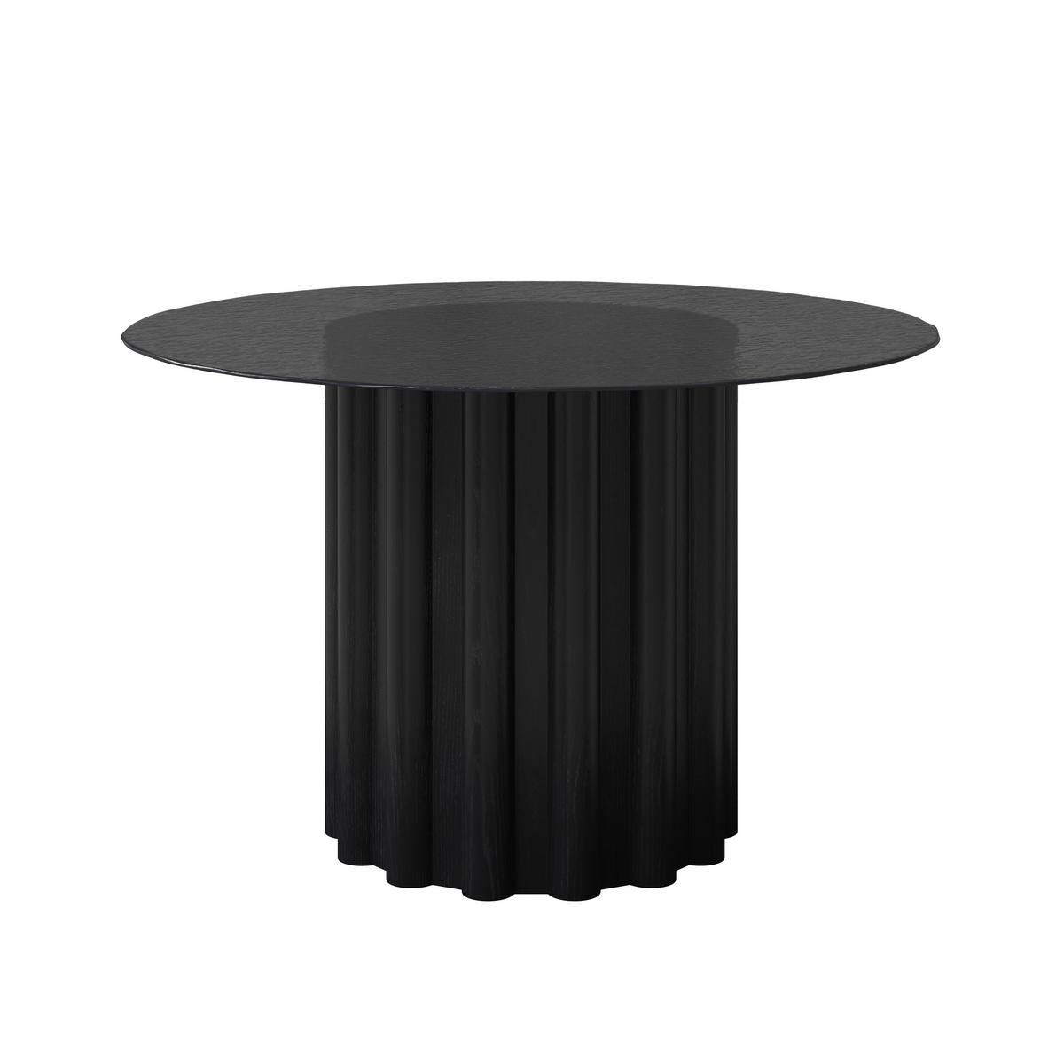 Jedilna Miza Zelia, Črna, Ø 120cm - črna, Moderno, steklo/leseni material (120/75/120cm) - Bessagi Home