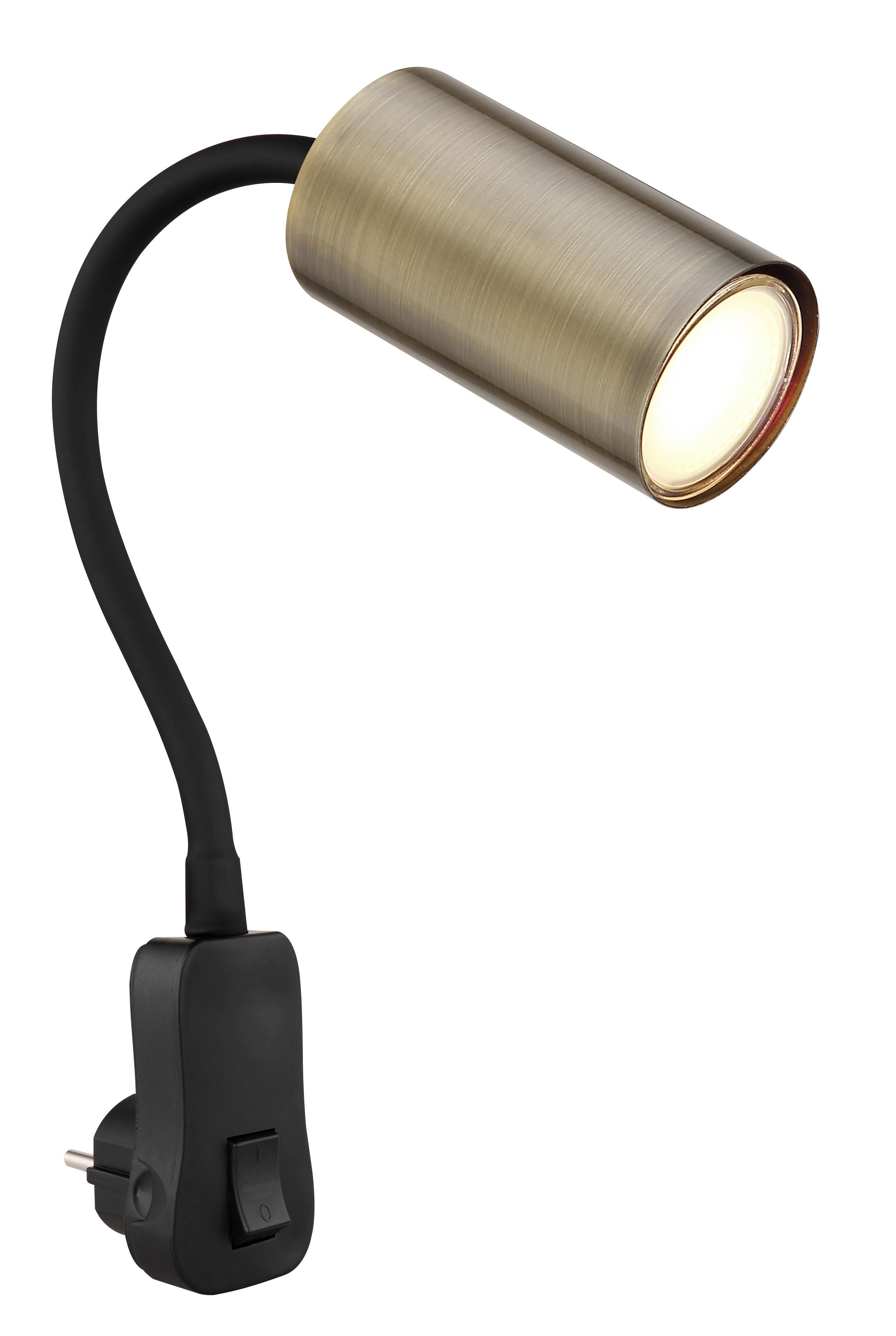 Wandleuchte Robby in Schwarz max. 25 Watt - Schwarz, Basics, Kunststoff/Metall (5,5/32/43cm) - Globo