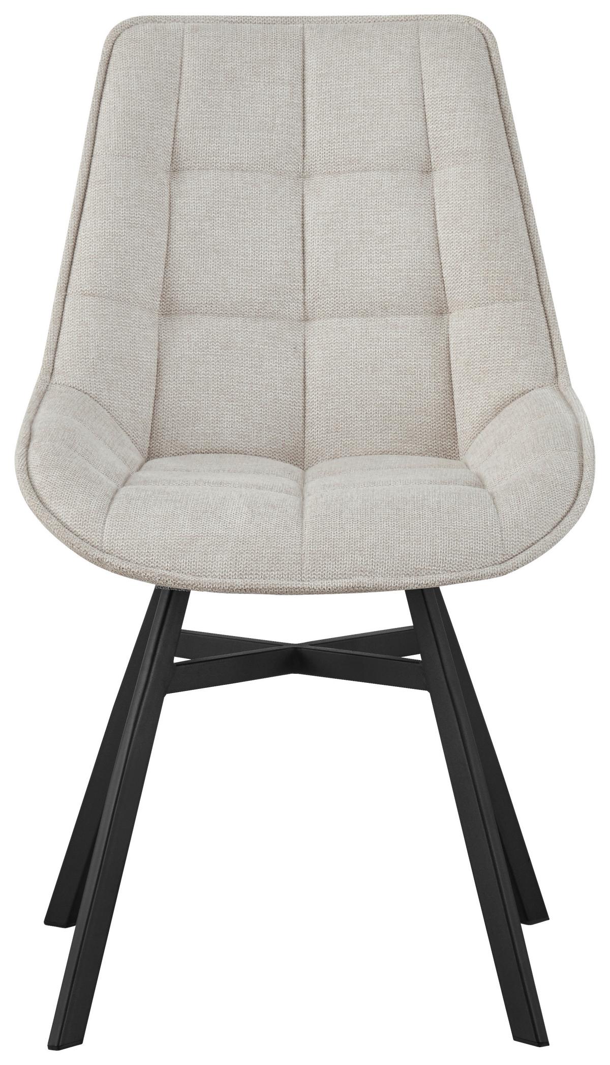 Stuhl Luna Beige - Beige/Schwarz, Modern, Holz/Textil (53/87/61cm) - Mömax