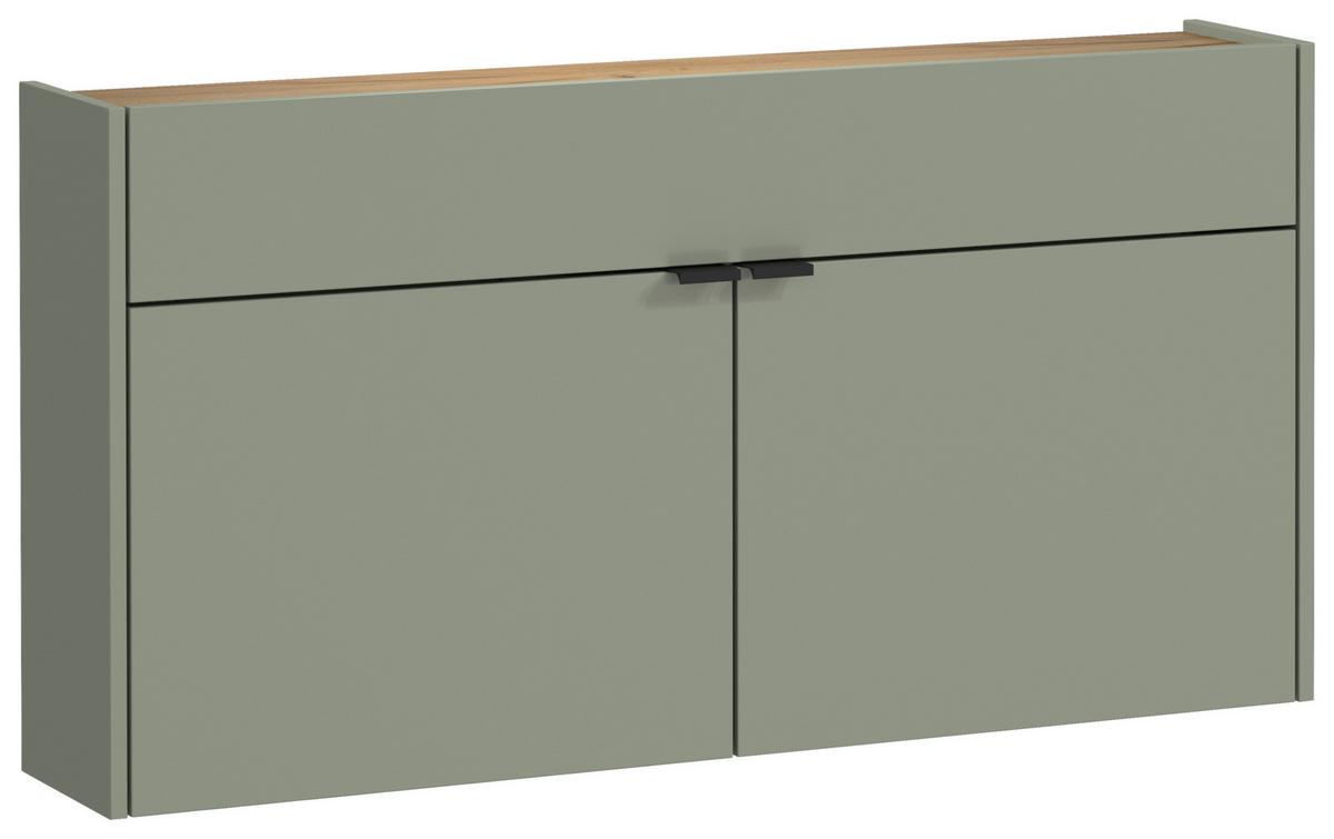 SZAFKA NA BUTY GW-AMECA - kolor dębowy/czarny, Design, materiał drewnopochodny/metal (110/57/22cm)