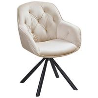 Naslanjač Silvi, Bež, Žamet, Vrtljiv - črna/bež, Konvencionalno, kovina/tekstil (62/85/62cm)