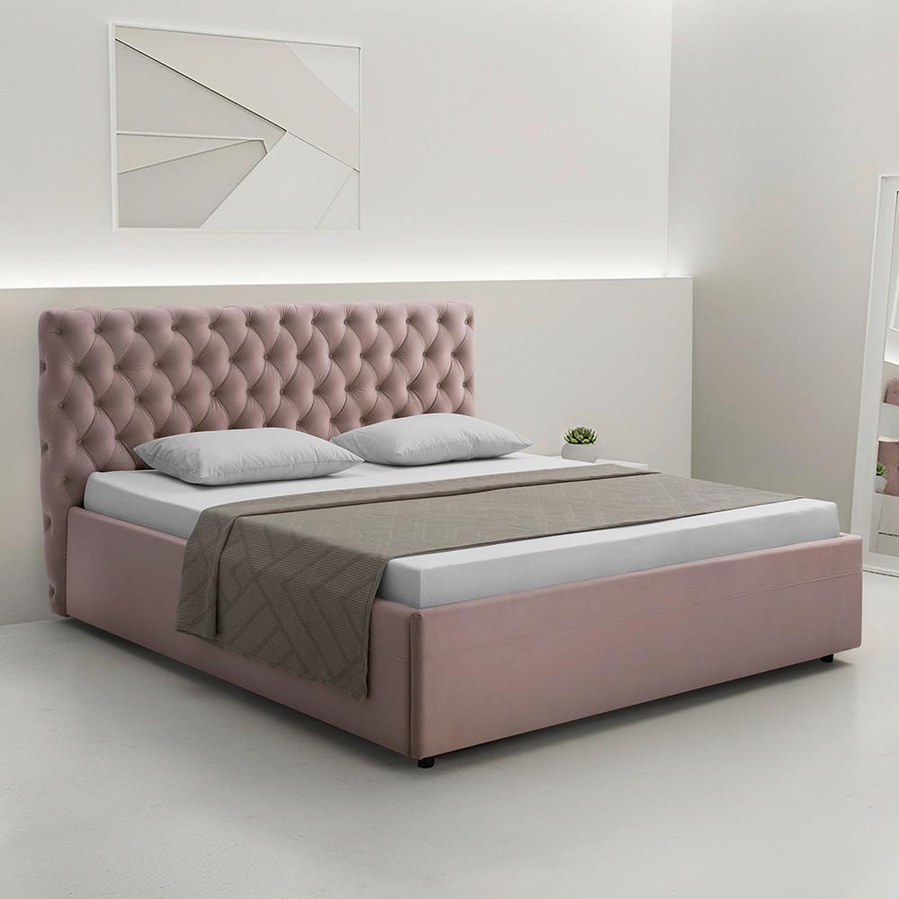 STOPPAD SÄNG KATAR -EXKLUSIV- - svart/syrén, Klassisk, textil (140/200cm) - Mömax