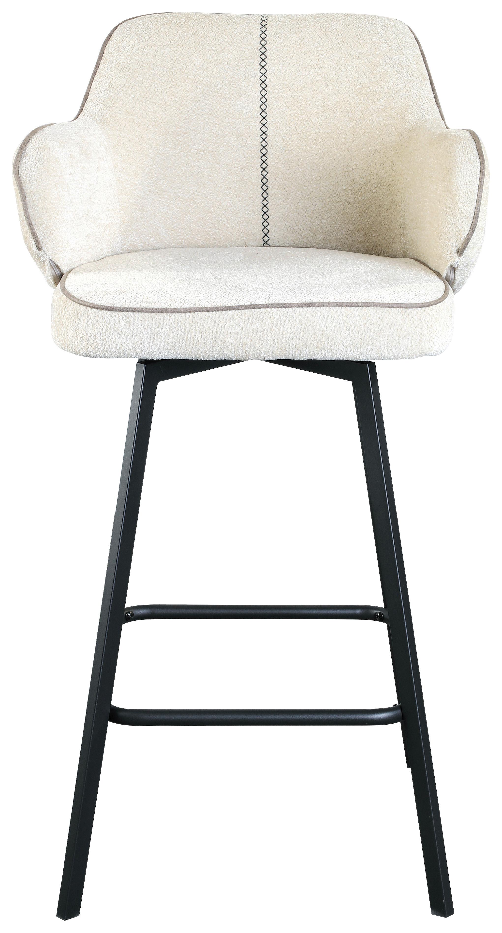 STOŁEK BAROWY ERVIK - beżowy/czarny, Modern, metal/tkanina (54/101/55cm) - MID.YOU