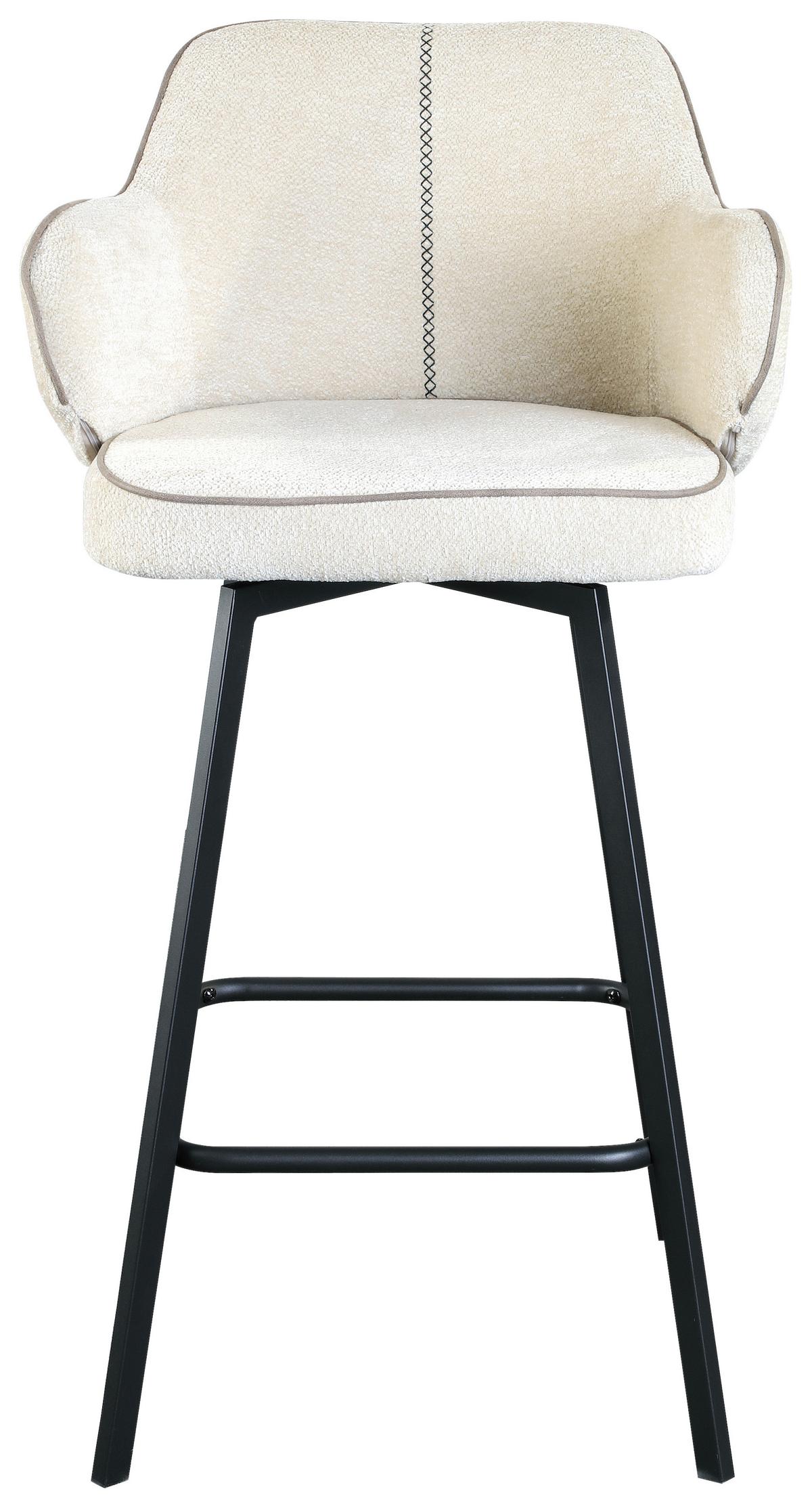 STOŁEK BAROWY ERVIK - beżowy/czarny, Modern, metal/tkanina (54/101/55cm) - MID.YOU