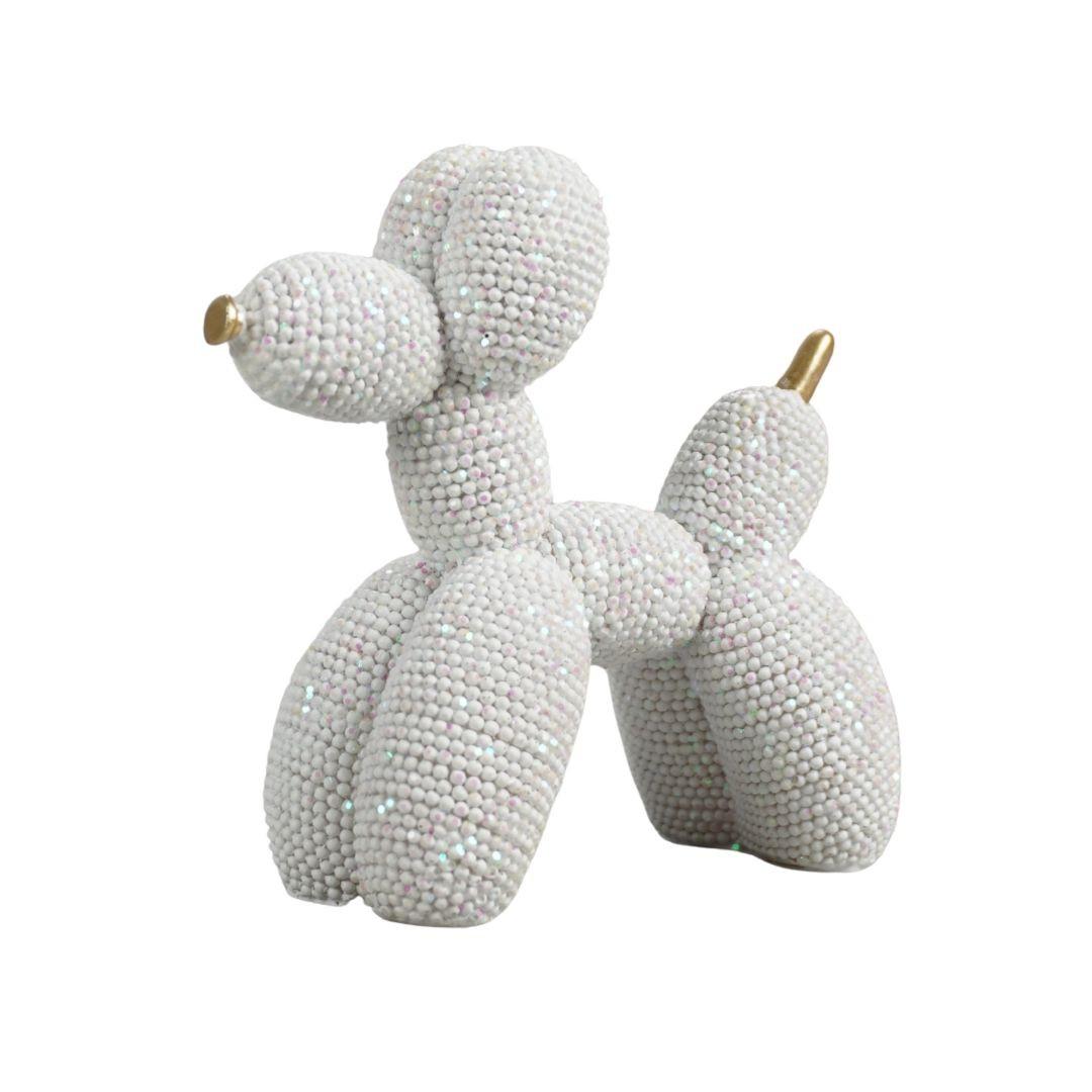 Dekor Kutya Doggybob - aranyszínű/fehér, műanyag (12,8/6/12,2cm)