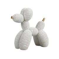 Dekor Kutya Doggybob - aranyszínű/fehér, műanyag (12,8/6/12,2cm)