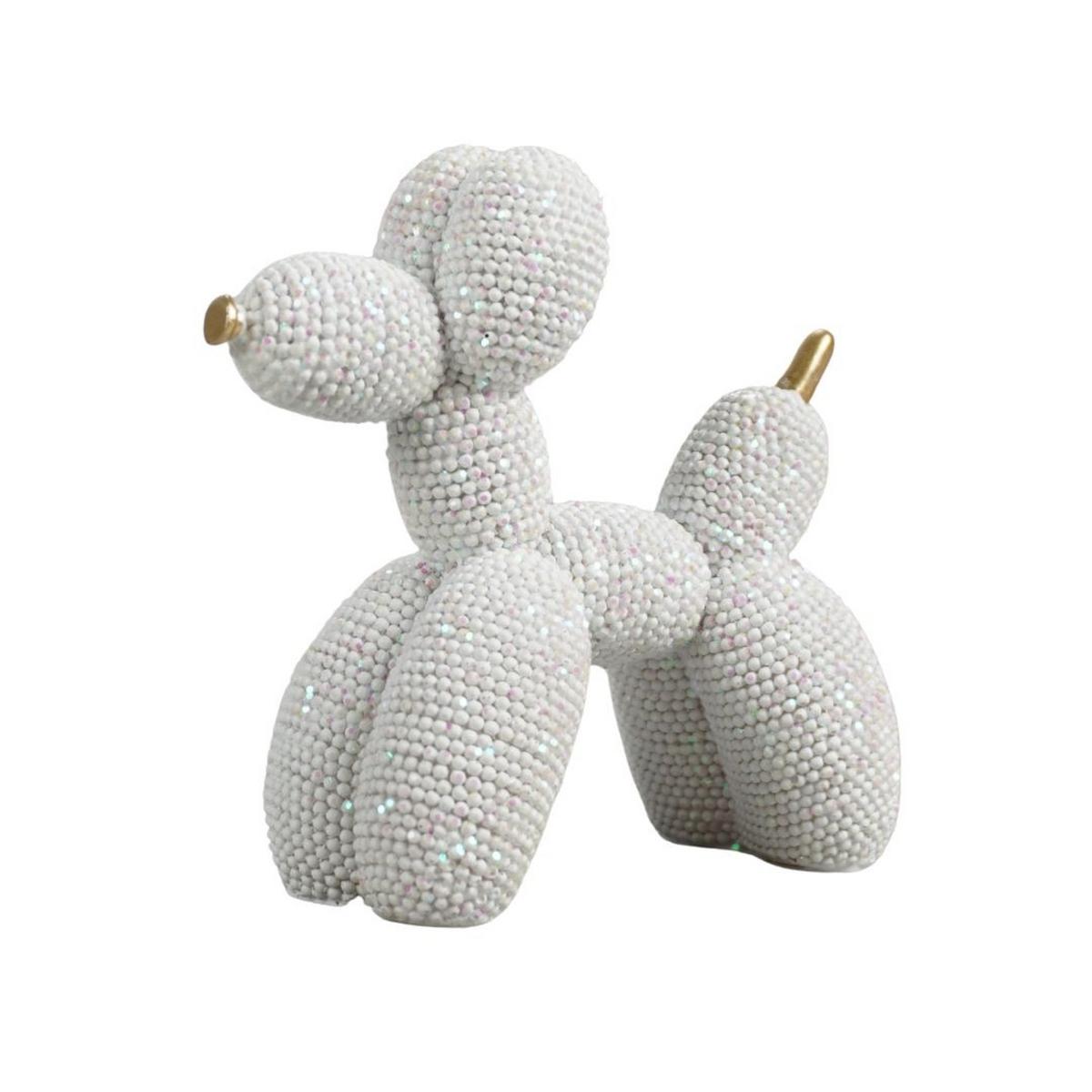 Dekor Kutya Doggybob - aranyszínű/fehér, műanyag (12,8/6/12,2cm)