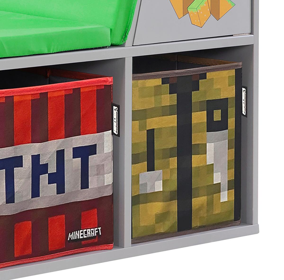 Kindersitzbank Minecraft ca. 119x60x35 cm Grau/Grün - Multicolor/Grau, MODERN, Holzwerkstoff/Textil (119/60/30cm) - Minecraft