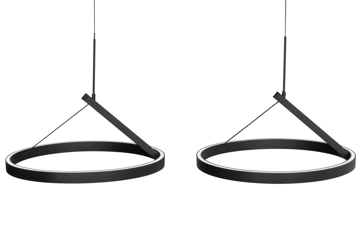 LAMPA WISZĄCA LED AERO - czarny, Design, metal (98/45/150cm) - Dieter Knoll