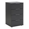 SÄNGBORD CUATRO - silver/antracit, Klassisk, trämaterial/plast (46/79/42cm) - Modern Living
