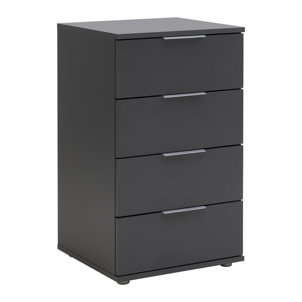 Noptiera Cuatro - antracit, Konventionell, material pe bază de lemn (46/79/42cm) - Modern Living