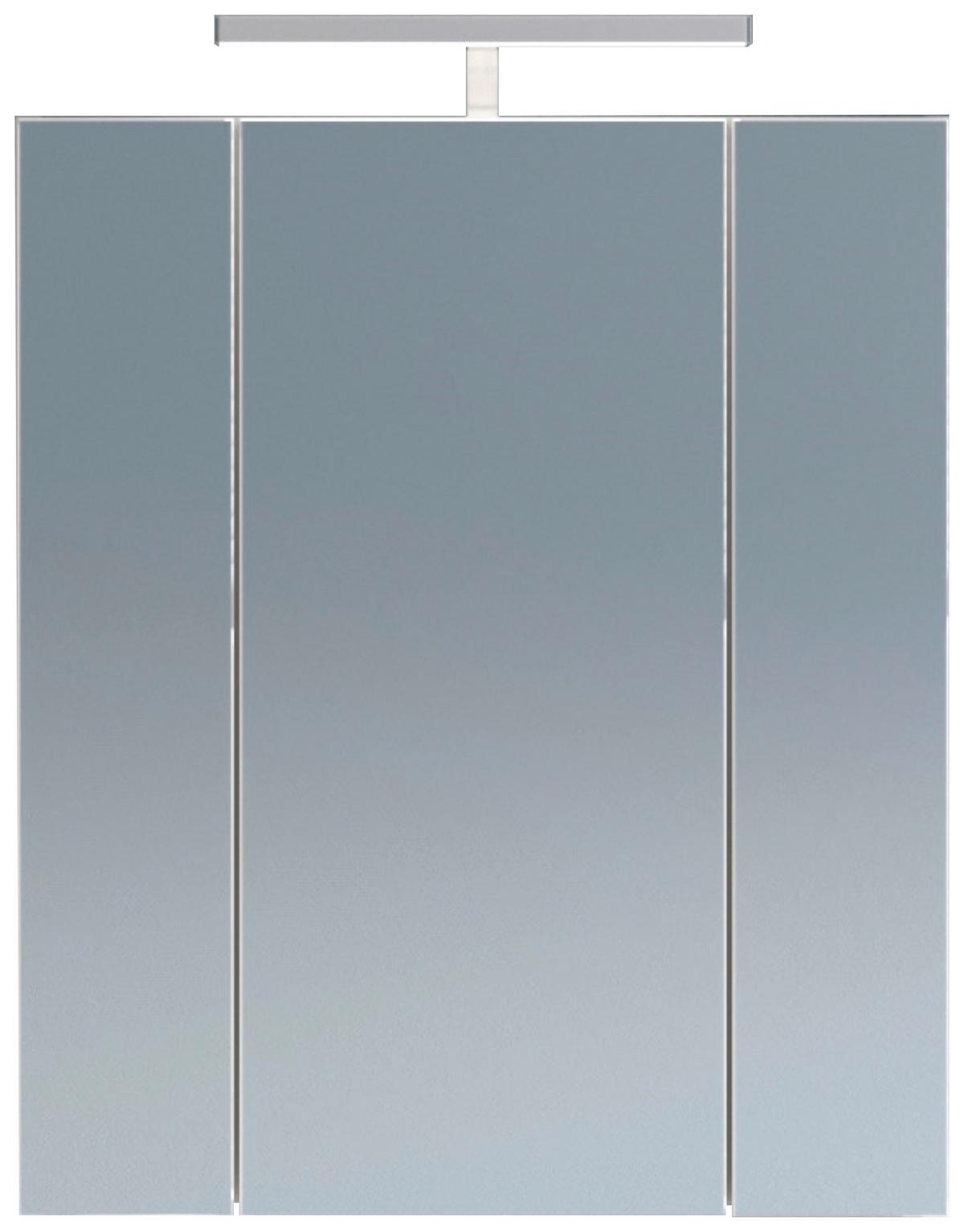 Omara Z Ogledalom Linus, Bela - bela, Moderno, steklo/leseni material (60/71/19cm) - MID.YOU