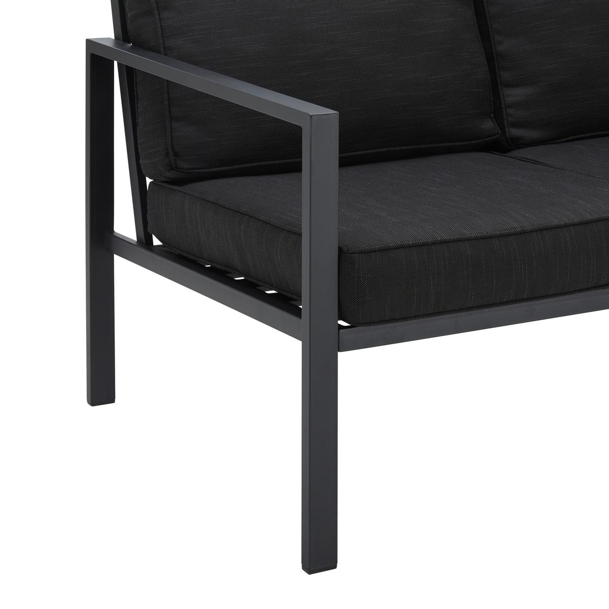 KOMPLET MEBLI TARASOWYCH ARIANNA - czarny, Modern, tworzywo sztuczne/metal (120/70/72cm) - Bessagi Garden