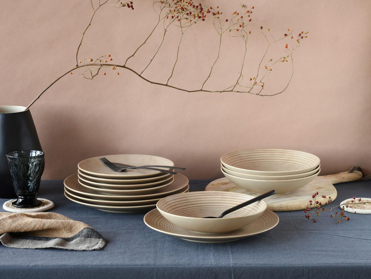 Jedilni Servis Catania Sand, 12-Delni - peščene barve, Design, keramika - Creatable