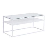 Couchtisch Wl7.328 - Weiss, Design, Glas/Metall (100/50/45cm) - MID.YOU