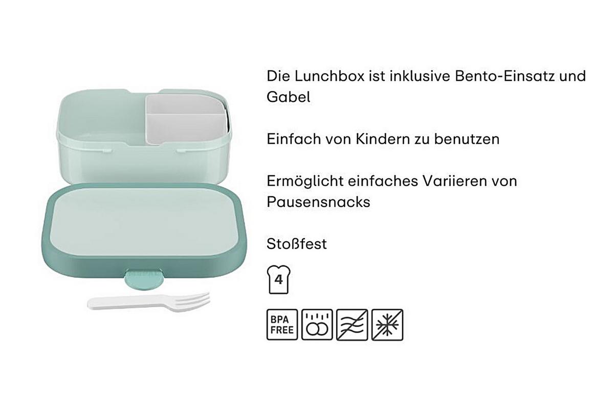 ZESTAW LUNCHOWY 107410165409 - biały/jasnoróżowy, Konventionell, tworzywo sztuczne (20,5/7,5/18,8cm) - Mepal
