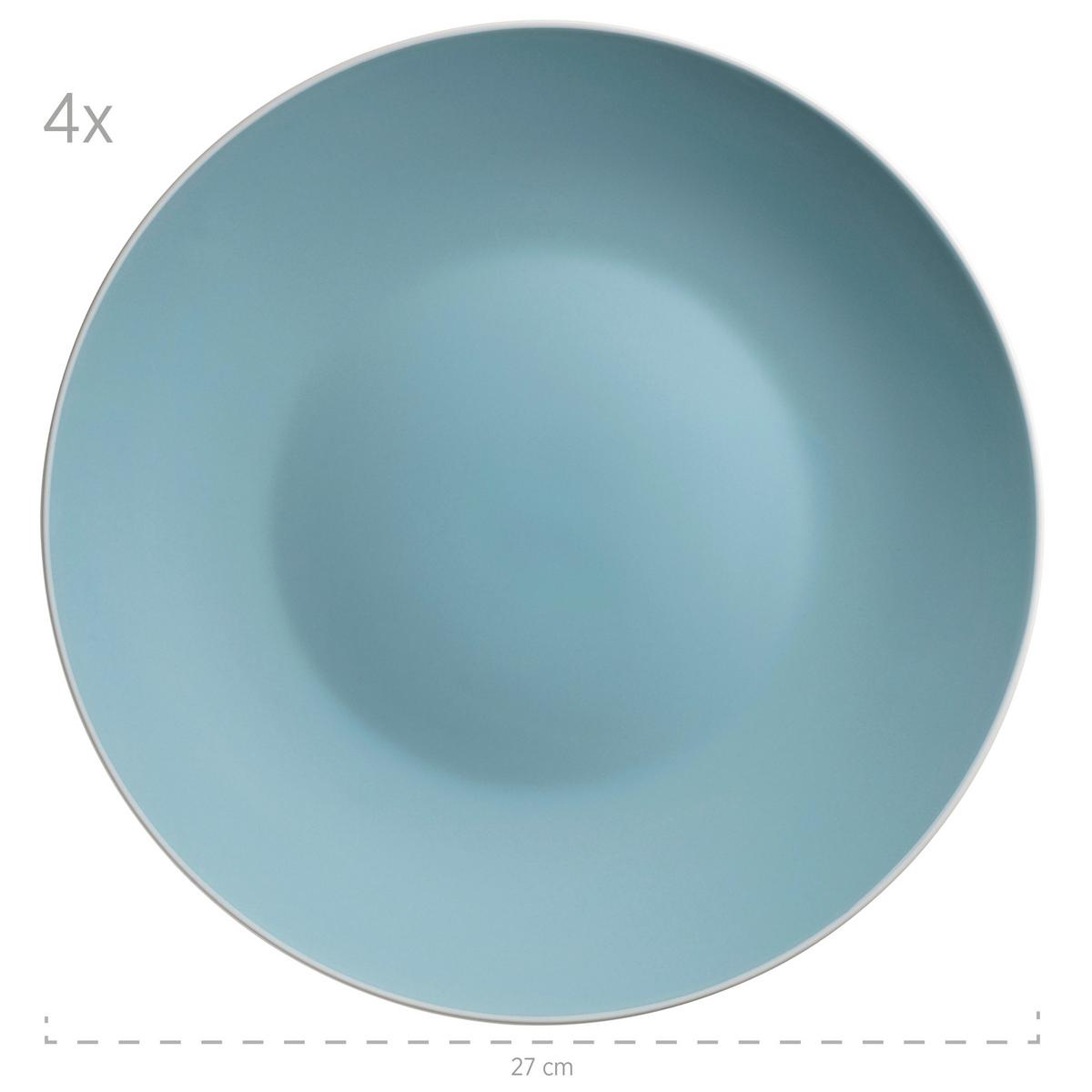 KOMBISERVICE 931770 TÜRKIS GLÄNDZEND - Türkis, Basics, Keramik (46,5/33/32cm) - Mäser