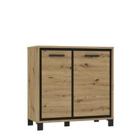 Kommode "Trondheim" , Schwarz, Eiche - Eichefarben/Schwarz, MODERN, Holzwerkstoff/Kunststoff (91,4/91,2/41,5cm) - MID.YOU