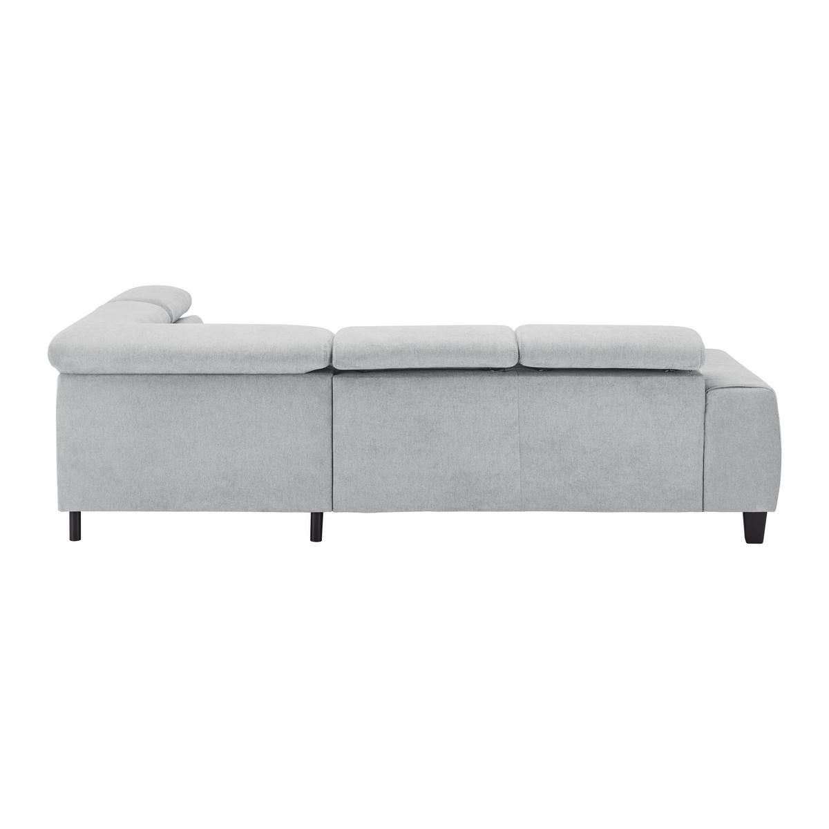 Sedežna Garnitura Malibu, Z Ležiščem - svetlo siva, Moderno, tekstil/les (249/88/207cm) - Bessagi Home