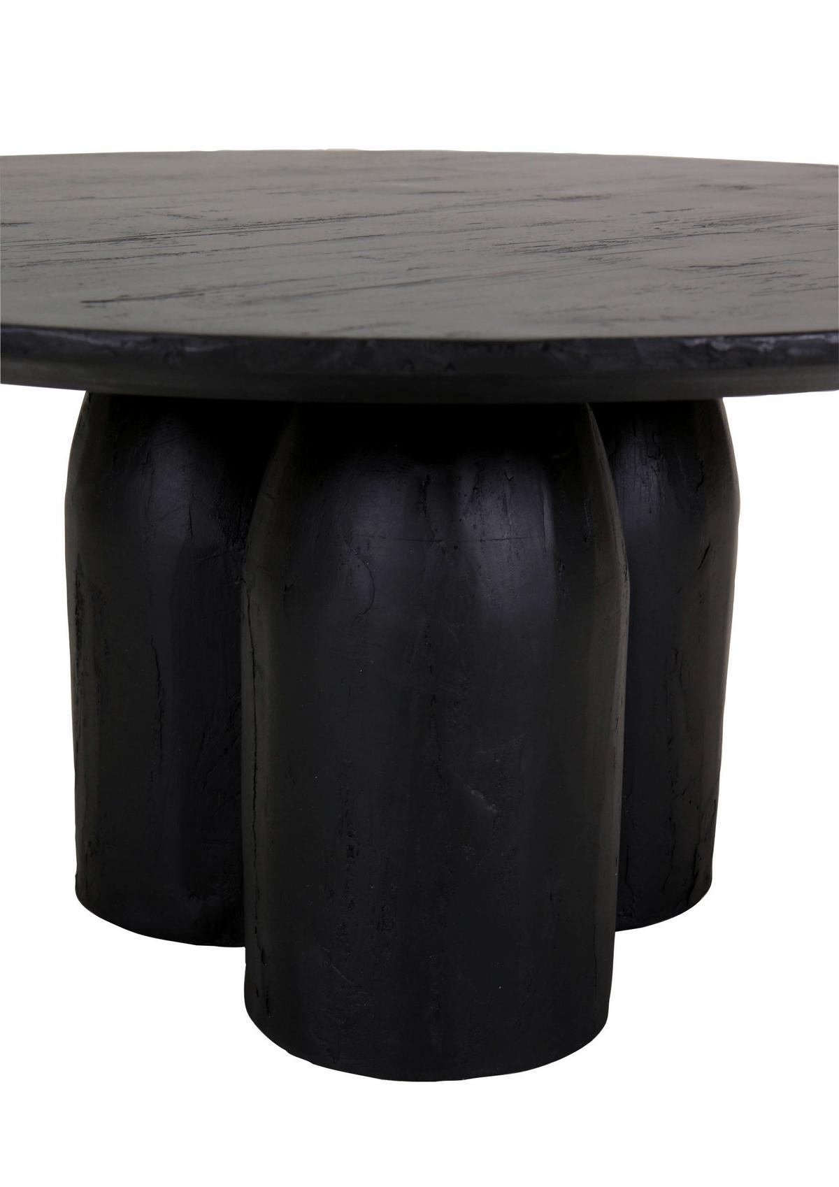 Esstisch Paris Schwarz MDF mit Gipsputz Finish - Schwarz, MODERN, Holzwerkstoff (120/76cm) - Mömax