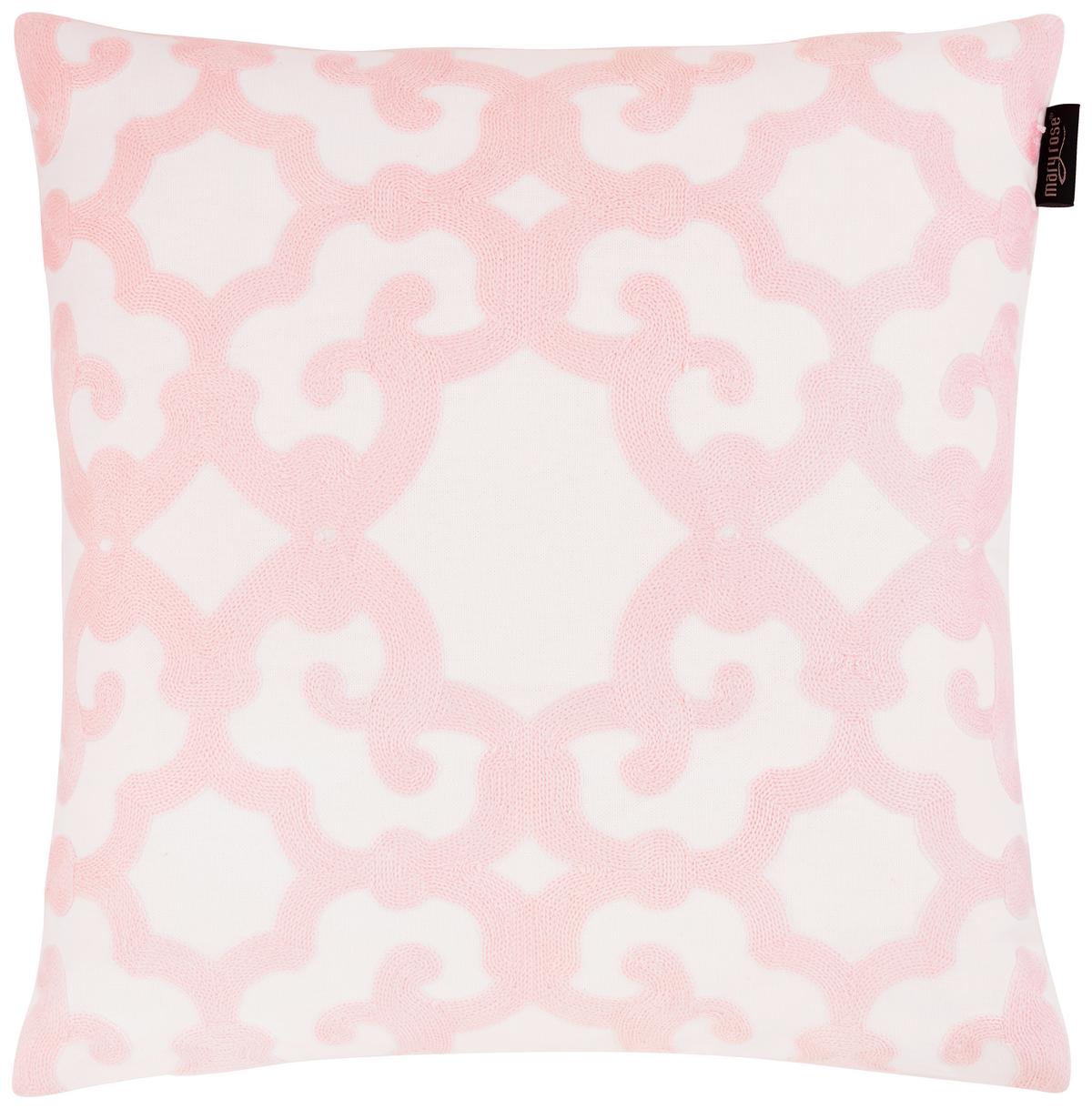 Zierkissen Grace in Hellrosa/Weiß ca. 45x45cm - Hellrosa/Weiß, MODERN, Textil (45/45cm) - Mary's