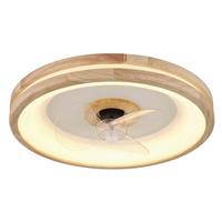Stropni Ventilator 03650 - bela/temno rjava, Natur, kovina/umetna masa (50/12,5cm) - Globo