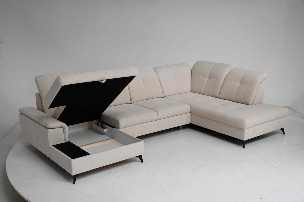 Sarokkanapé Sierra - bézs, Modern, textil (364/230cm) - Mömax