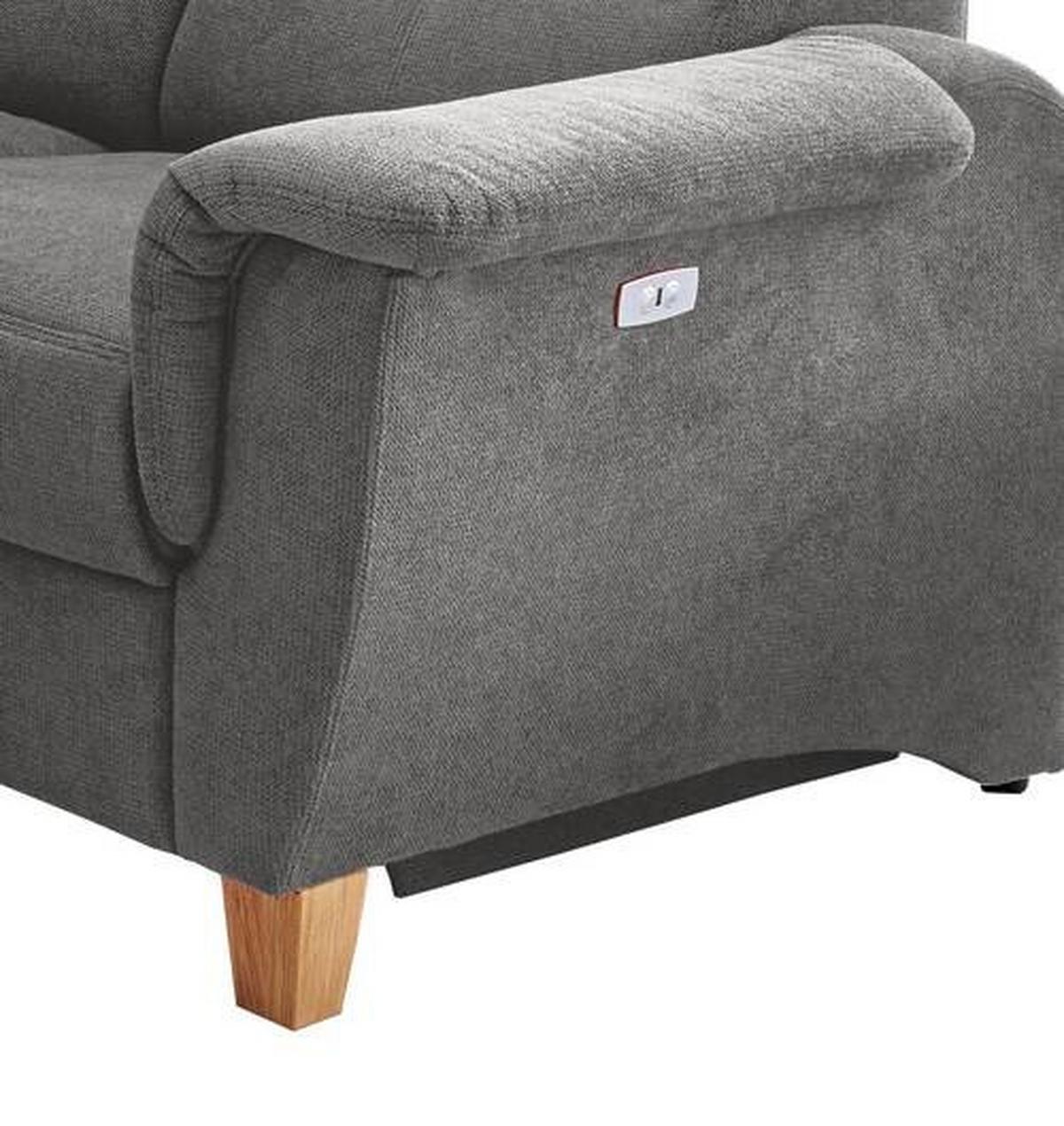 Wohnlandschaft Parole Dunkelgrau Struktur - Wildeiche/Dunkelgrau, KONVENTIONELL, Holz/Textil (237/186cm) - Livetastic