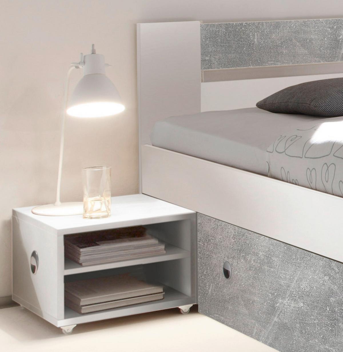 Posteljna Garnitura Stefan, S Predali, 140x200 - siva/bela, Moderno (140/200cm) - Boxxx