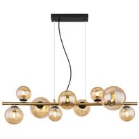 Viseča Led-svetilka Riha, S Sijalko - črna/barve medenine, Design, kovina/steklo (86,6/36/120cm) - Globo