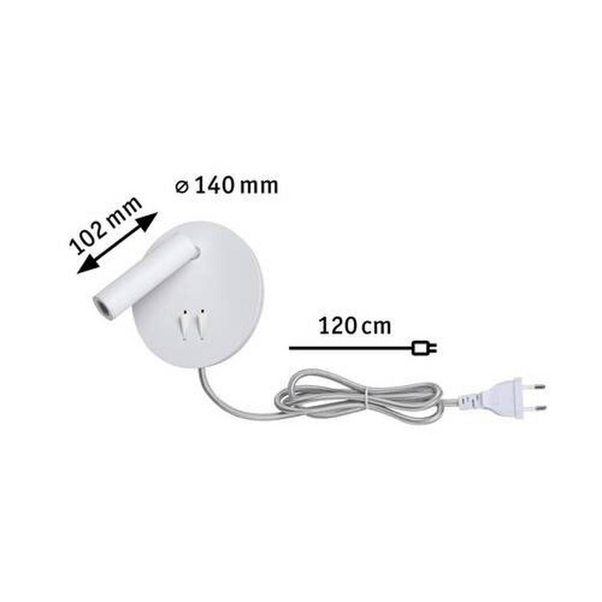 LED-Wandleuchte Tabari in Weiß/Chromfarben max. 1,4 W - Chromfarben/Weiß, Basics, Metall (14cm) - Paulmann