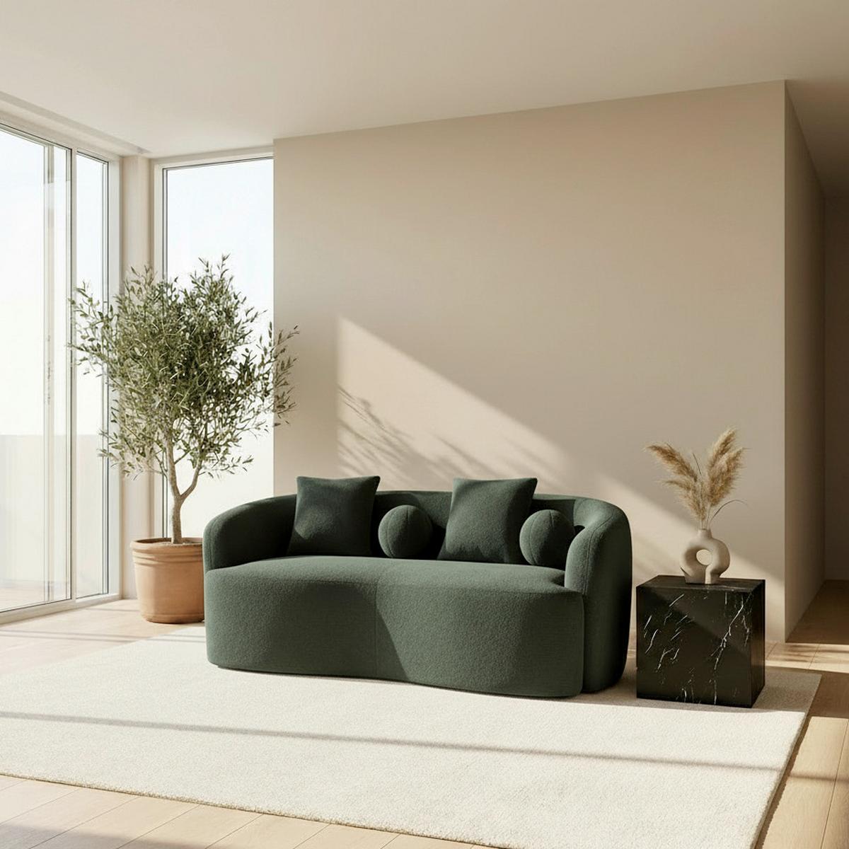 Trosed Julie, Zelena - zelena, Moderno, tekstil/les (178/66/82cm) - Bessagi Home