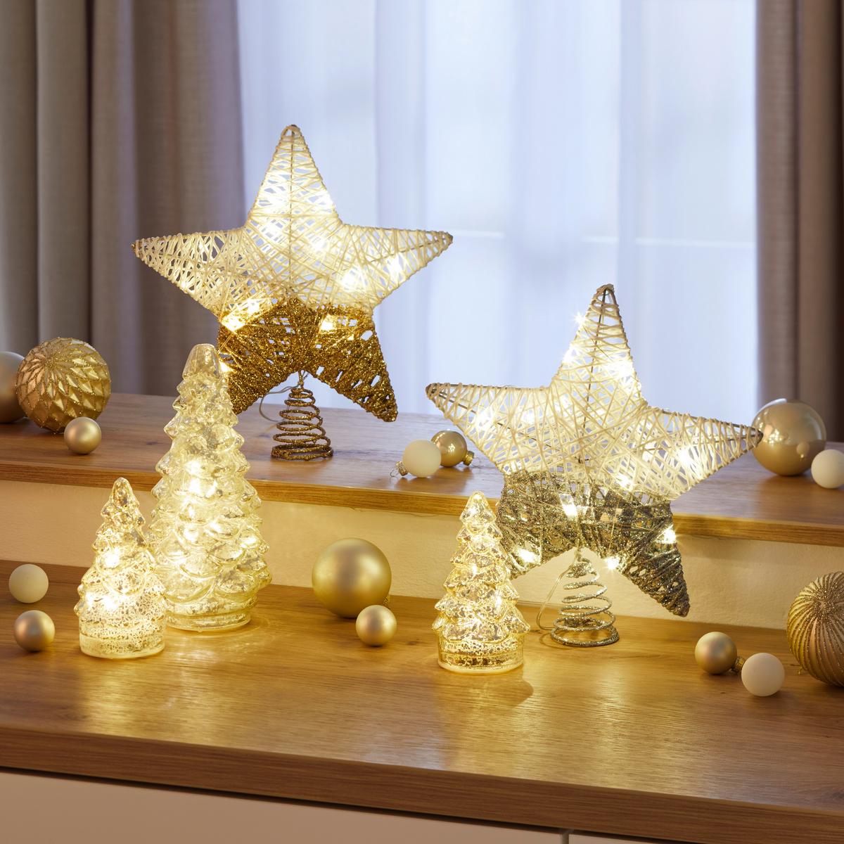 Led Díszlámpa Anabell - aranyszínű/ezüstszínű, Konventionell, műanyag/fém (20/25cm) - Modern Living