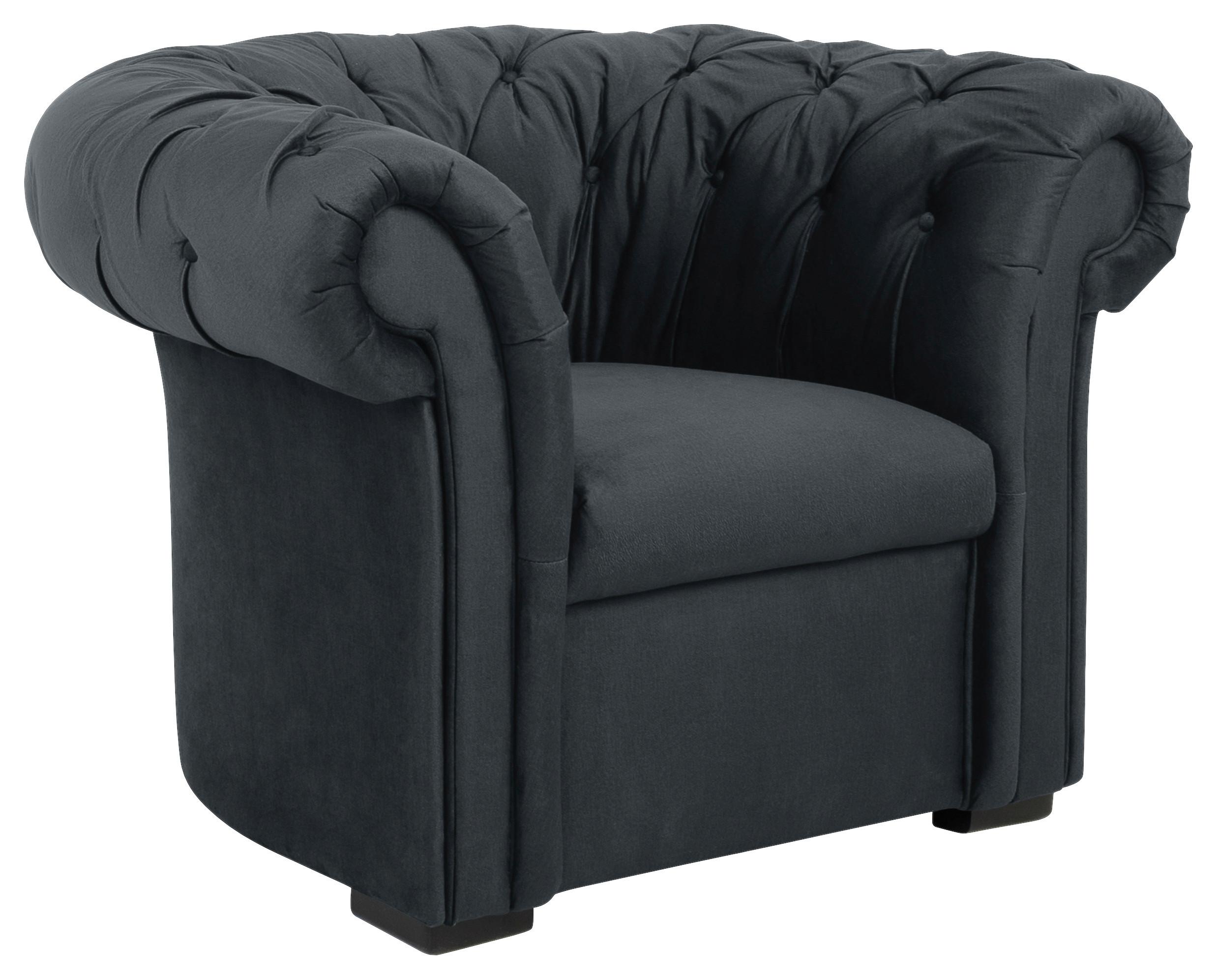 Fotelj Cupido, Antracit - črna/antracit, Design, tekstil/les (114/78/91cm) - MID.YOU