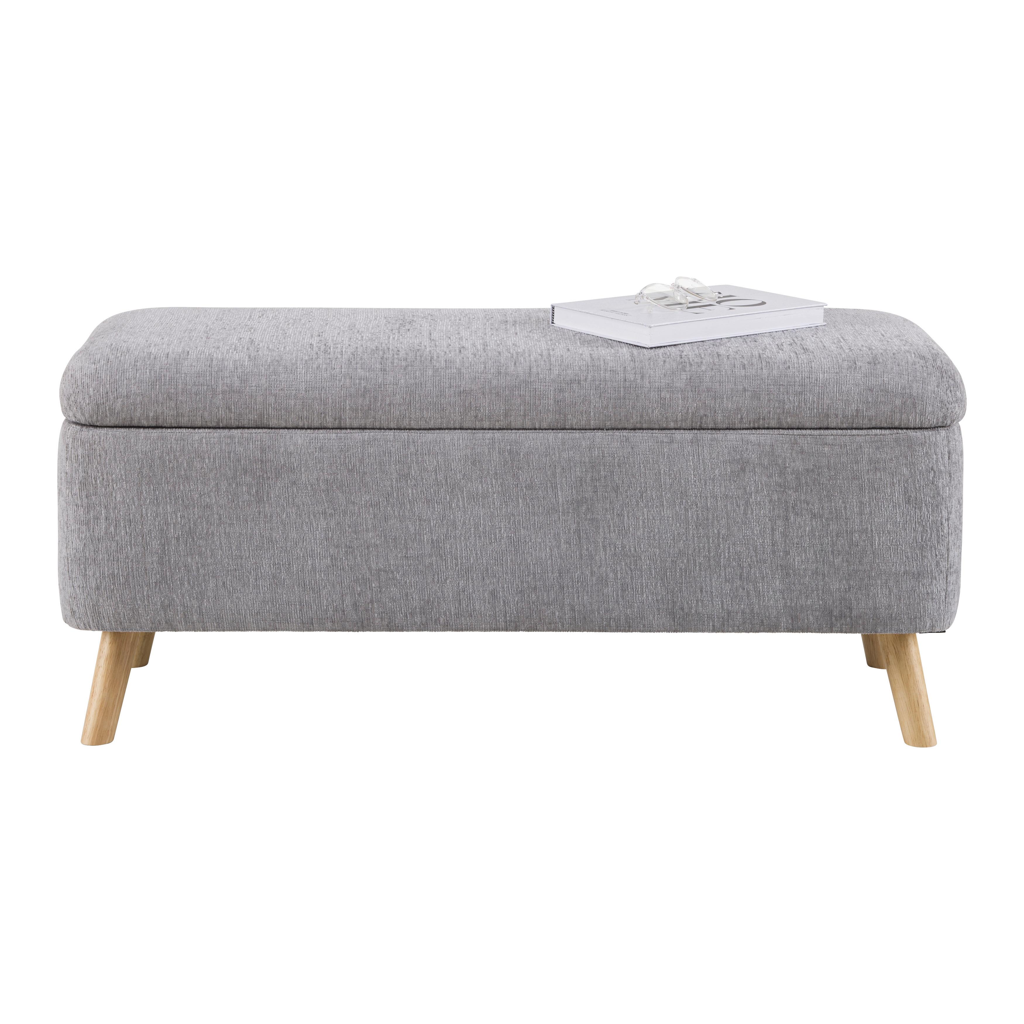 SITTBÄNK JENSON -EXKLUSIV- - grå/naturfärgad, Modern, trä/textil (100/43/40cm) - Mömax