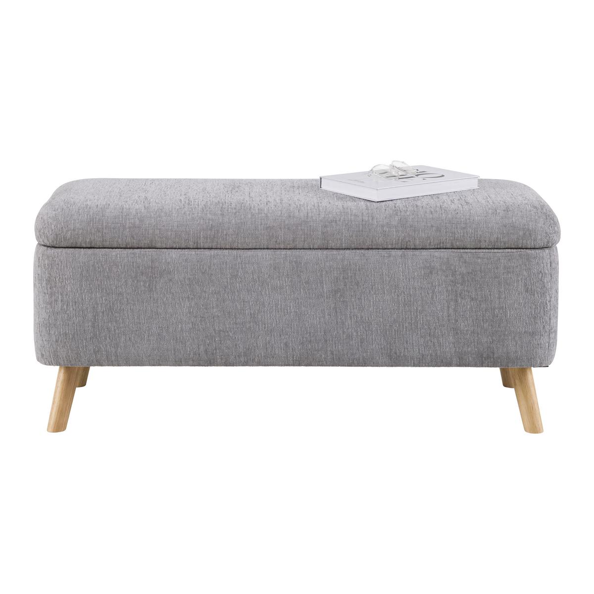 Klupa Jenson - siva/prirodna boja, Moderno, drvo/tekstil (100/43/40cm) - Modern Living