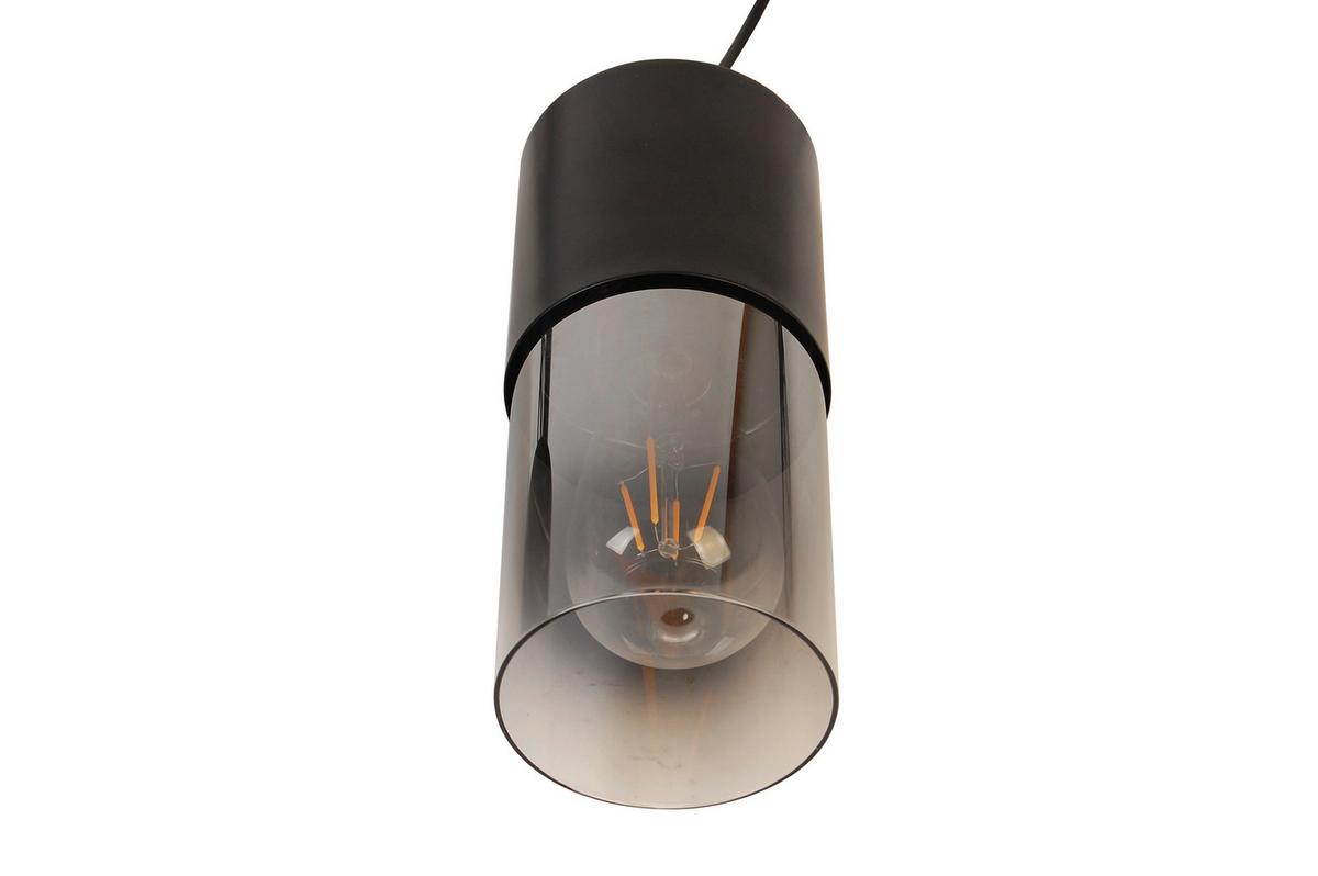 Hängeleuchte Monaco Graubraun max. 160 Watt - Graubraun, Trend, Glas/Metall (80,5/10/150cm) - Novel