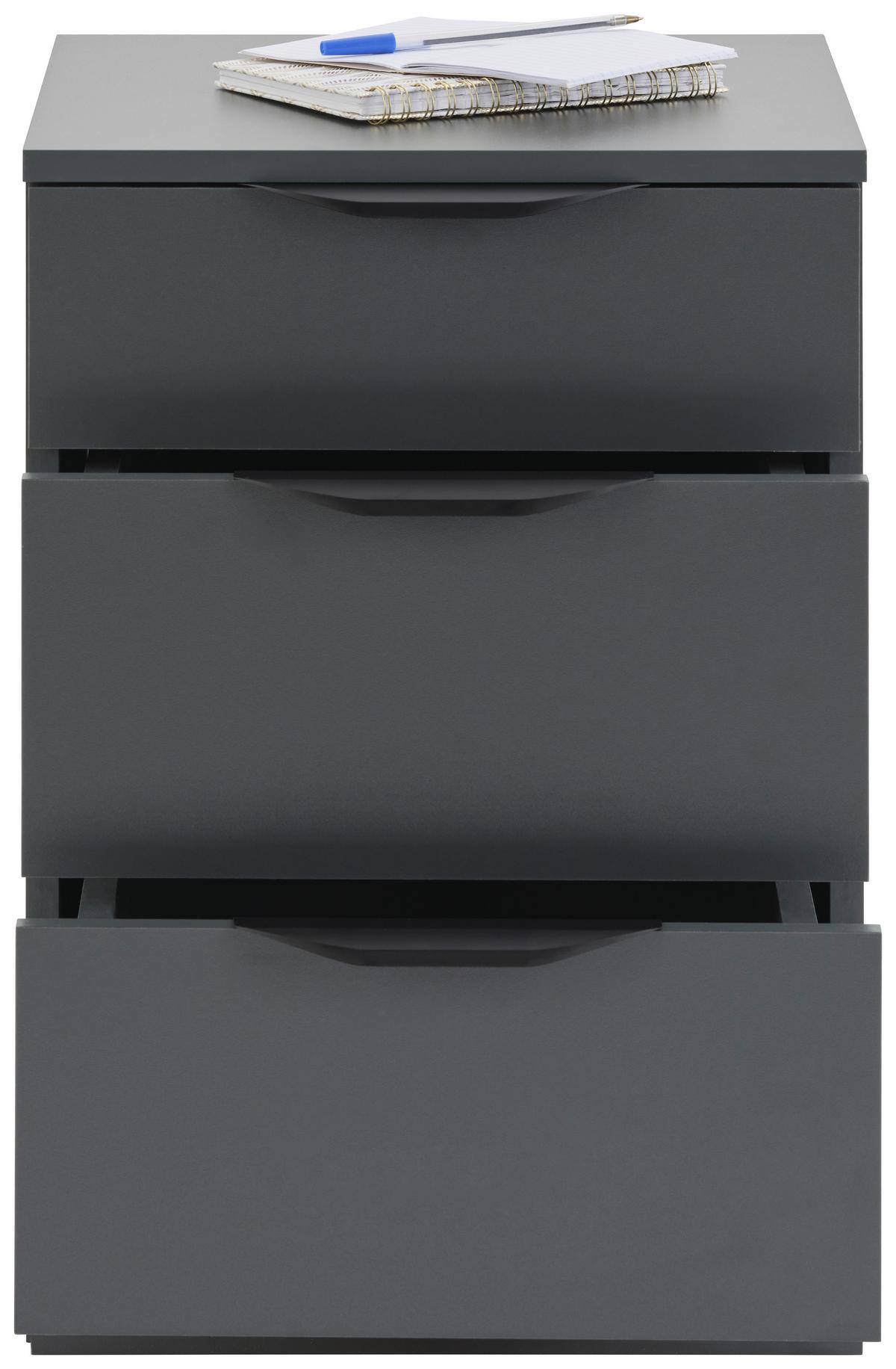 Ladičar Rimini - crna/antracit, Trend, drvni materijal/metal (40/60,1/40cm) - Modern Living